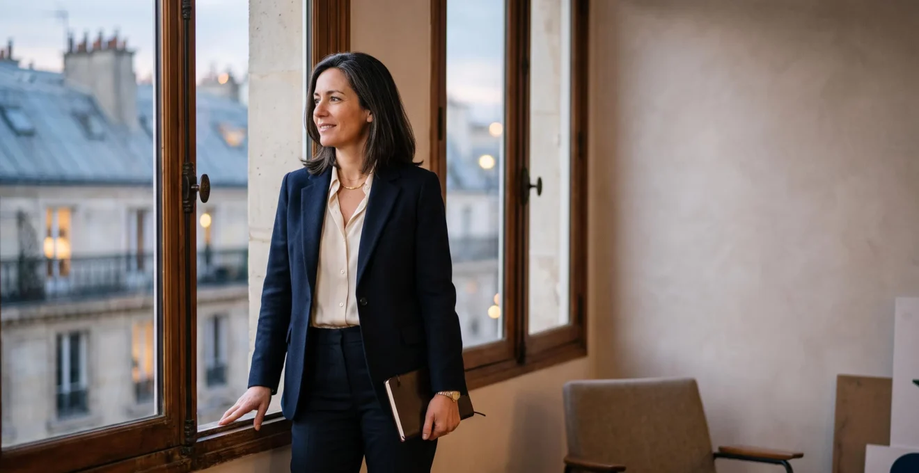 Professionnel expérimenté en environnement de bureau parisien, symbolisant la reconversion et la formation continue après 40 ans