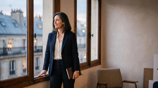 Professionnel expérimenté en environnement de bureau parisien, symbolisant la reconversion et la formation continue après 40 ans